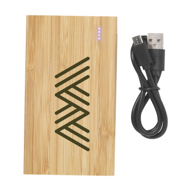 Logotrade Werbegeschenke das Foto: Bamboo 4000 Powerbank externes Ladegerät