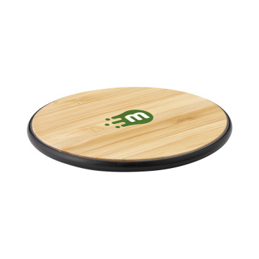 Logotrade Logogeschenke das Foto: Bamboo 10W Wireless Charger kabelloses Schnellladegerät