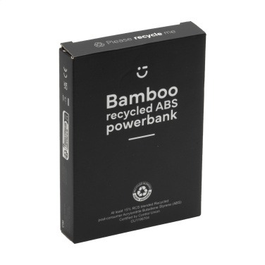 Logotrade Werbeartikel das Foto: Boru Bamboo RCS Powerbank aus recyceltem ABS, kabelloses Ladegerät