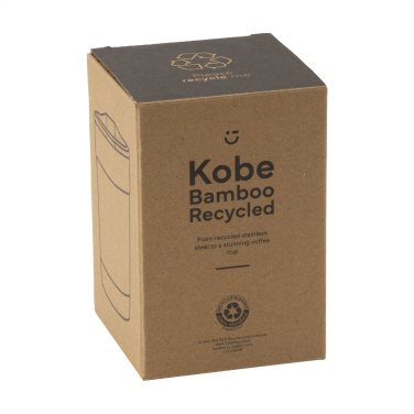 Logotrade werbemittel das Foto: Kobe Bamboo RCS Kaffeetasse aus recyceltem Stahl, 350 ml