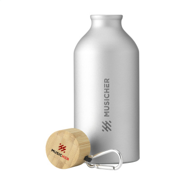 Logotrade Werbegeschenke das Foto: AluBamboo GRS Recycled Alu 500 ml Wasserflasche