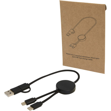 Logotrade Geschäftsgeschenke das Foto: Citala 30 cm 5-in-1 Kabel aus recyceltem Kunststoff für Datenübertragung und 27W Schnellladung