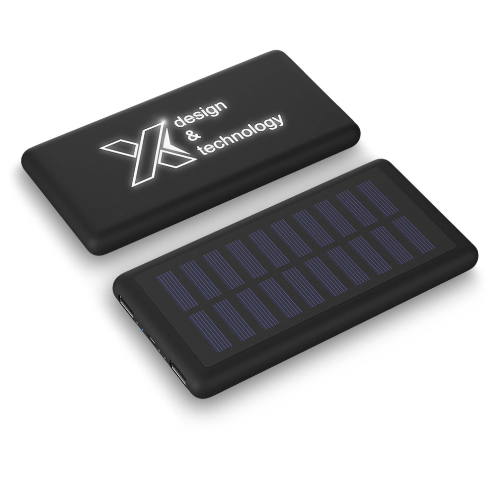 Logotrade werbemittel das Foto: SCX.design P30 8000 mAh Solar Powerbank mit Leuchtlogo