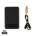 Zen 5000mAh 5W magnetische Bambus-Powerbank aus RCS rPlastik, Schwarz