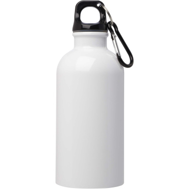 Logotrade Geschäftsgeschenke das Foto: Oregon 400 ml RCS-zertifizierte, einwandige Trinkflasche aus Edelstahl mit Karabinerhaken