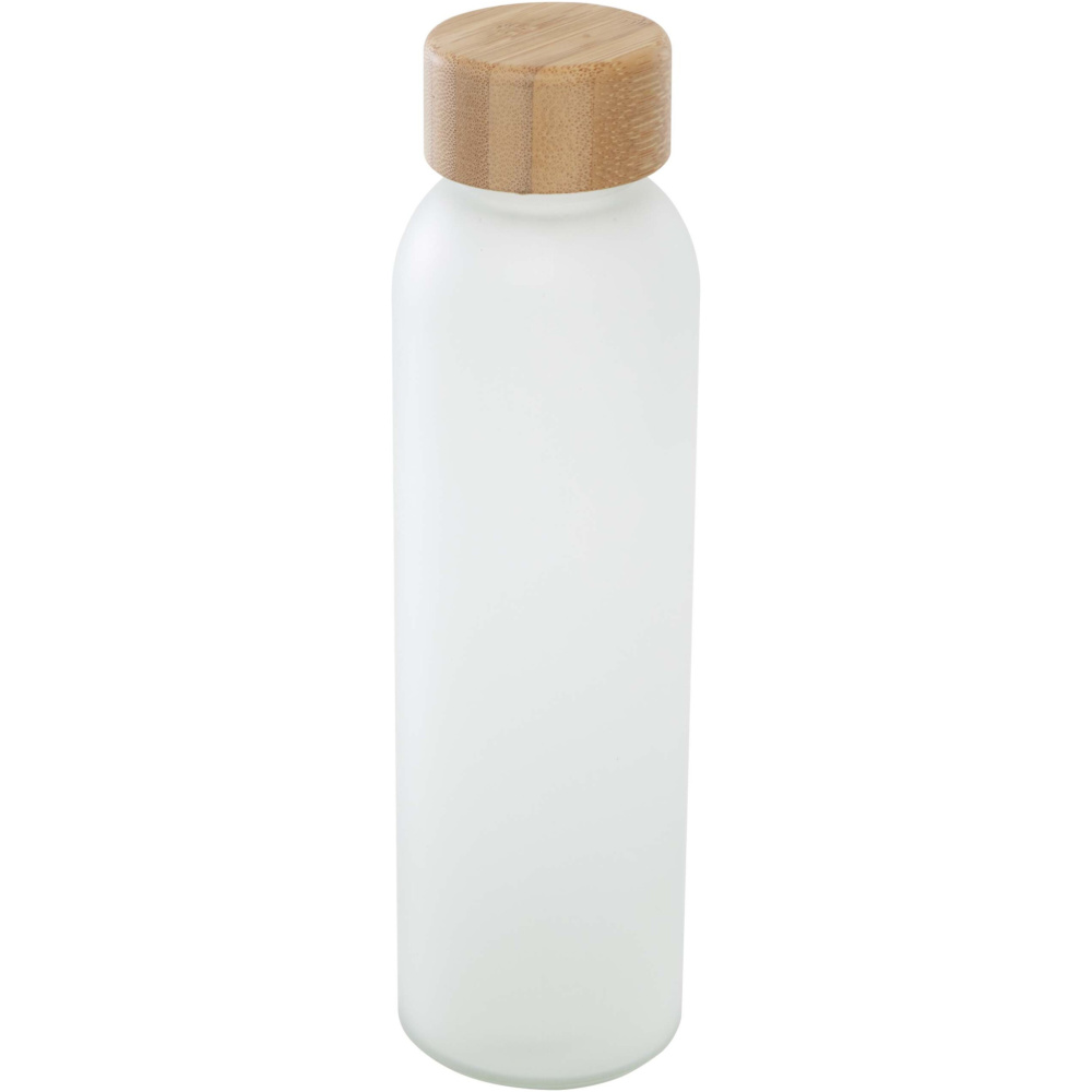 Logotrade Geschäftsgeschenke das Foto: Lume 500 ml Flasche aus mattiertem Kalknatronglas mit Bambusdeckel