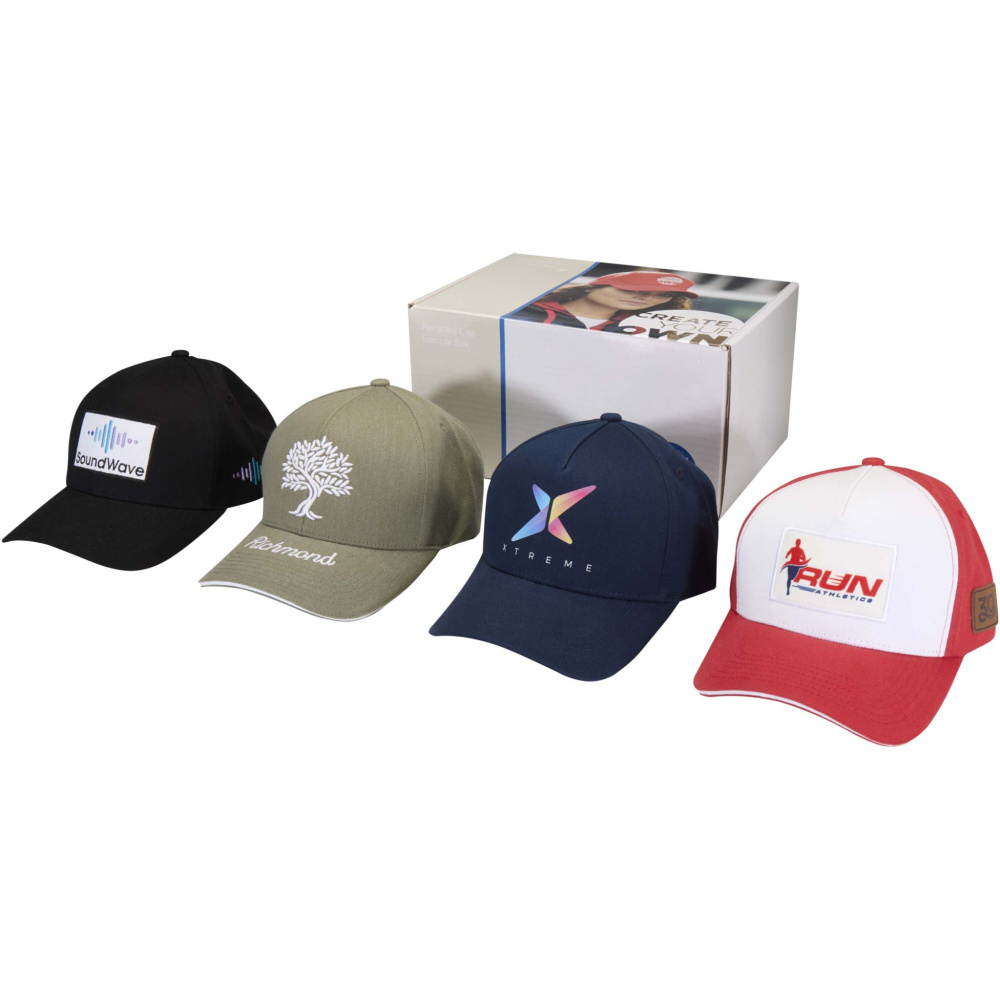 Logotrade Firmengeschenke das Foto: Musterbox mit recycelten Kappen