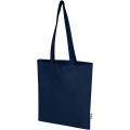 Madras Blend 140 g/m² Tragetasche aus GRS-recycelter Baumwolle 7L, Marine