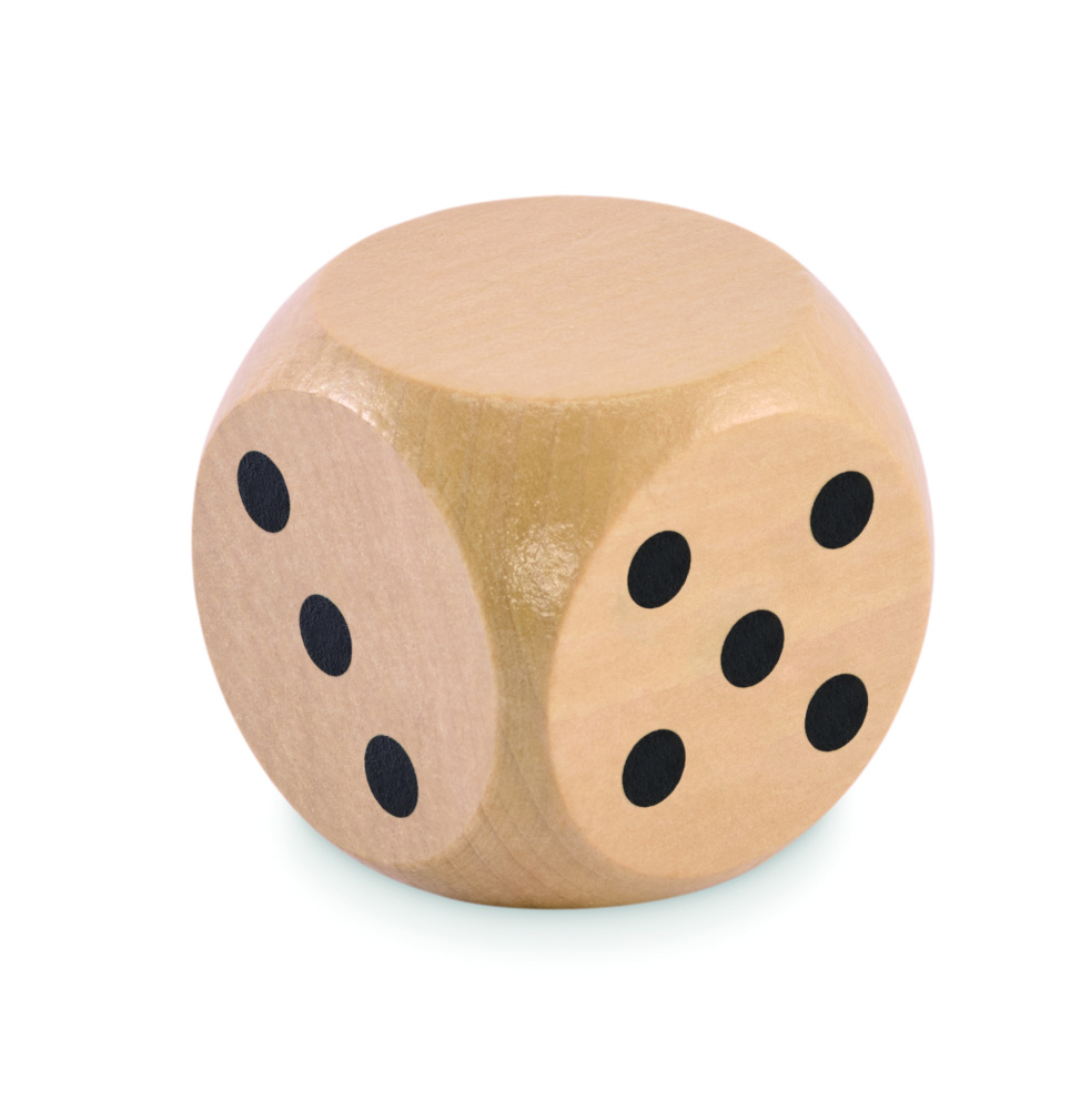 Logotrade Logogeschenke das Foto: Spielwürfel Schima-Holz Ø 5cm
