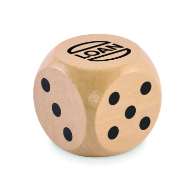 Logotrade Logogeschenke das Foto: Spielwürfel Schima-Holz Ø 5cm