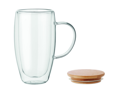 Logotrade Logogeschenke das Foto: Doppelwandiger Glasbecher 450ml