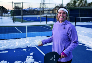 Logotrade Werbeartikel das Foto: Pickleball-Ballspiel