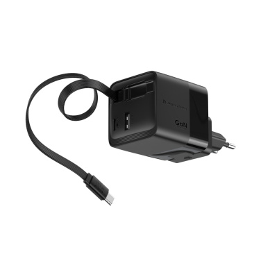 Logotrade Werbegeschenke das Foto: Urban Vitamin Mendocino 65W GaN-Charger mit einziehb. Kabel