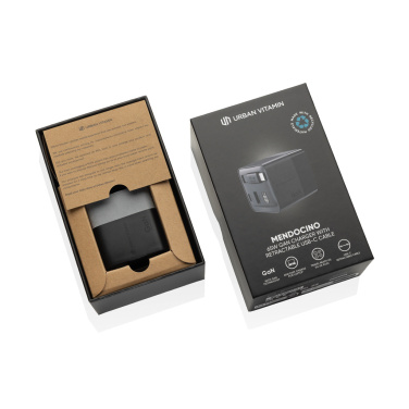 Logotrade Firmengeschenke das Foto: Urban Vitamin Mendocino 65W GaN-Charger mit einziehb. Kabel