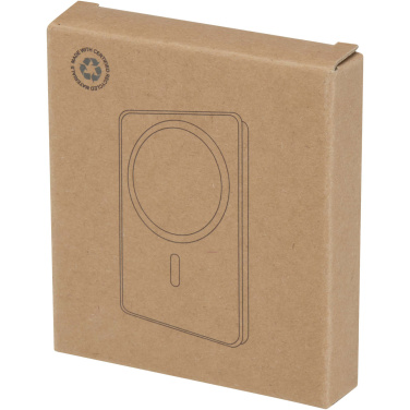 Logotrade Logogeschenke das Foto: Acrab 15 W 5.000 mAh magnetische kabellose Powerbank mit 20 W PD aus recyceltem Kunststoff
