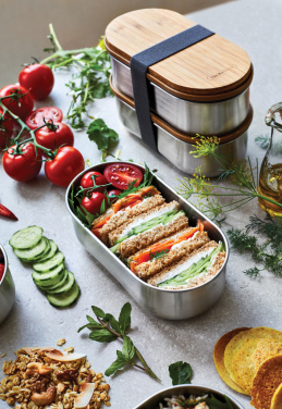 Logotrade Firmengeschenke das Foto: Black+Blum Stainless Steel Double Bento Box