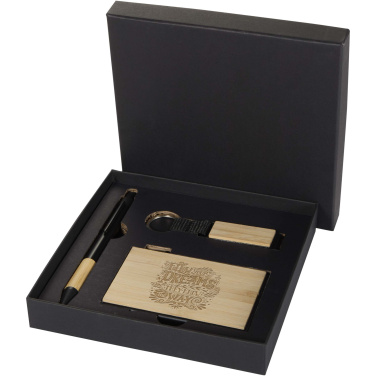 Logotrade Werbeartikel das Foto: Minka Set mit Kugelschreiber aus RCS Recycling-Aluminium, Schlüsselanhänger und RFID-Kartenhalter