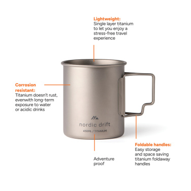 Logotrade Werbeartikel das Foto: Nordic Drift Trail Ultraleichte Titan-Becher 450ml