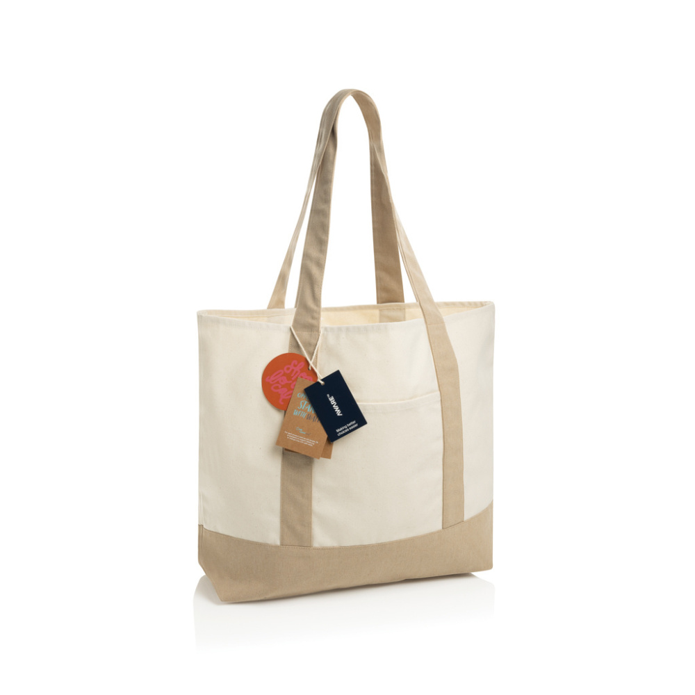 Logotrade Werbeartikel das Foto: SHOP LOCAL AWARE™ Tasche aus recycelter Baumwolle, 350g/m²