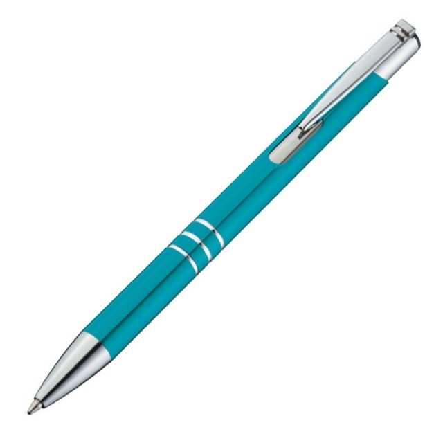 Logo trade promotional items picture of: Metal ball pen 'Ascot', blue