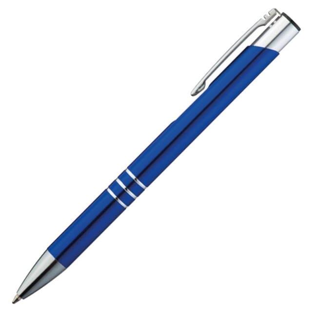 Logo trade promotional item photo of: Metal ball pen 'Ascot'  color blue