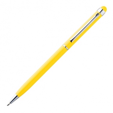 Logo trade promotional merchandise image of: Ball pen with touch pen 'New Orleans'  color yellow