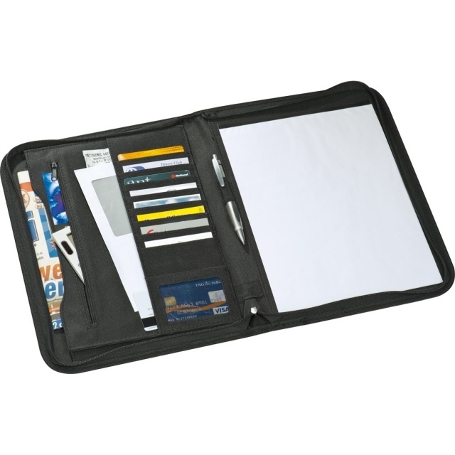 Logo trade promotional product photo of: Conference folder A4 'Panama'  color black