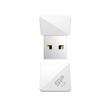 Logo trade business gifts image of: USB stick Silicon Power T08  16GB color white