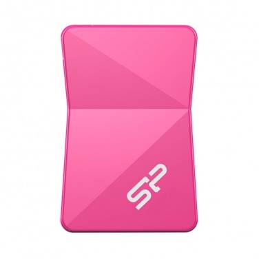 Logo trade business gifts image of: Women USB stick pink Silicon Power Touch T08 16GB