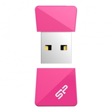 Logo trade promotional merchandise picture of: Women USB stick pink Silicon Power Touch T08 16GB