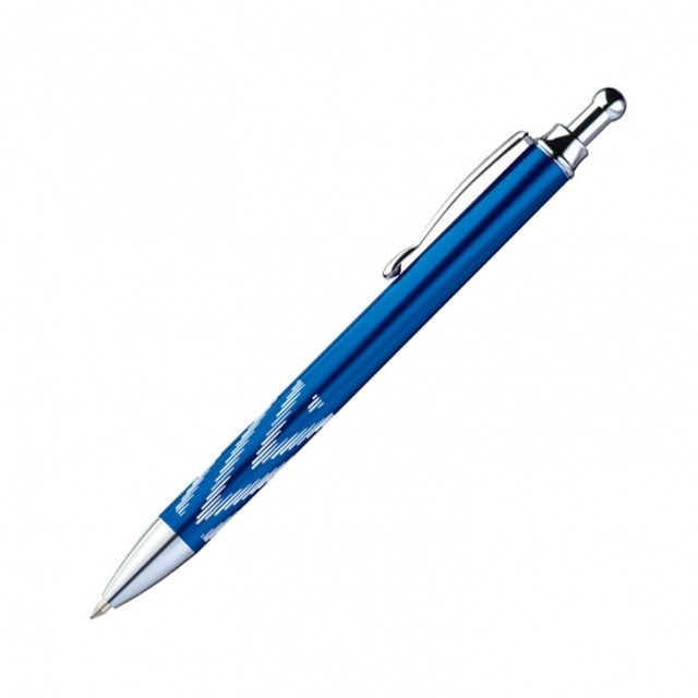 Logo trade advertising products picture of: Metal ball pen 'Kade', blue