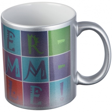 Logo trade corporate gifts image of: Sublimation mug Alhambra, metallic silver