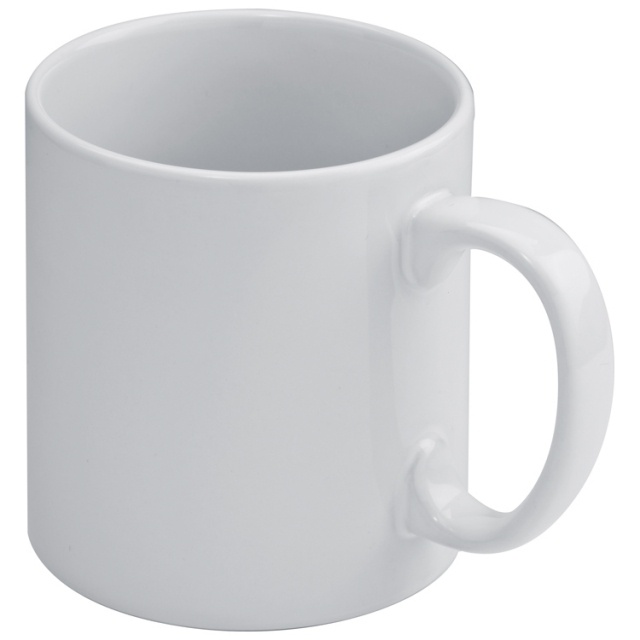 Logo trade corporate gifts image of: Ceramic mug Monza, white