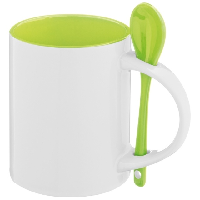 Logo trade promotional gifts image of: Ceramic cup Savannah, light green