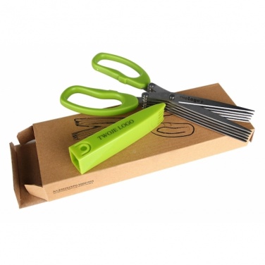 Logo trade business gifts image of: Chive scissors 'Bilbao'  color light green