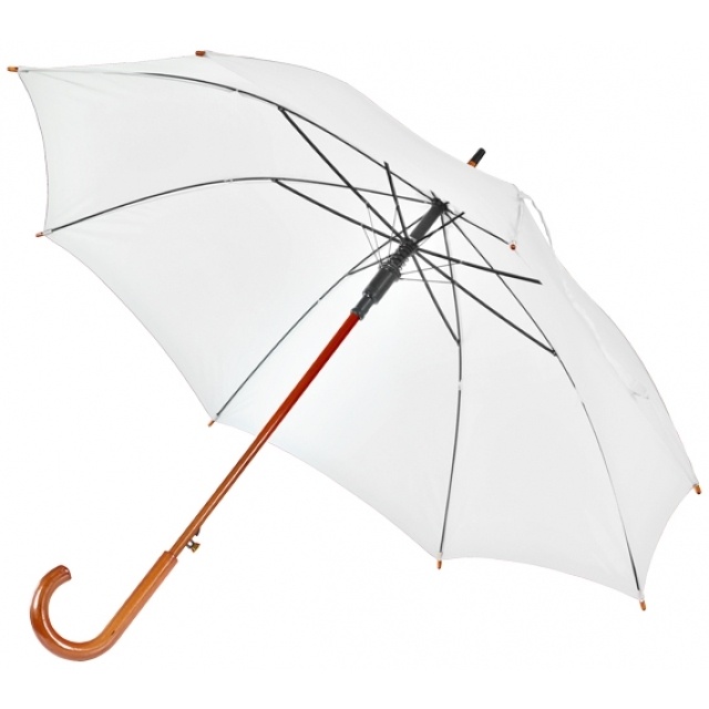 Logo trade promotional products picture of: Wooden automatic umbrella NANCY  color white