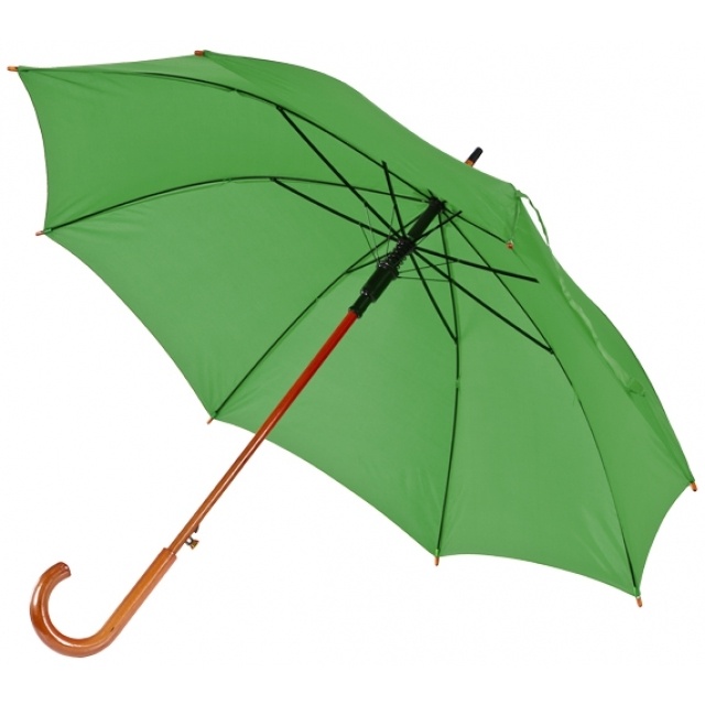 Logotrade promotional gifts photo of: Wooden automatic umbrella NANCY  color green