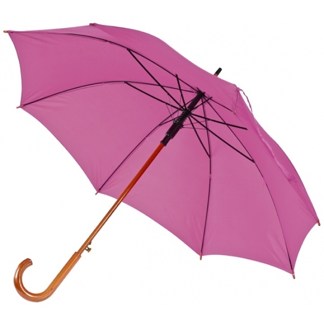 Logotrade promotional product image of: Wooden automatic umbrella NANCY  color pink