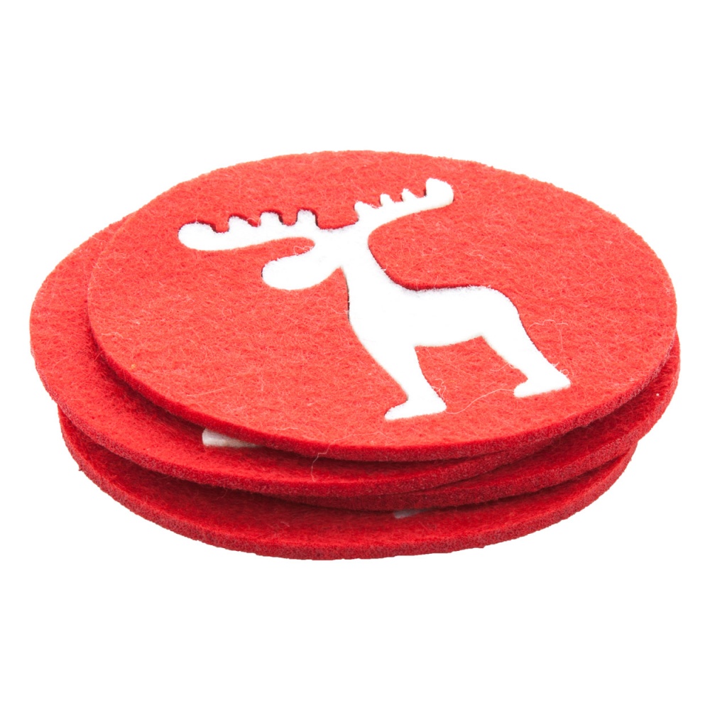 Logo trade promotional merchandise picture of: Christmas coaster set, red