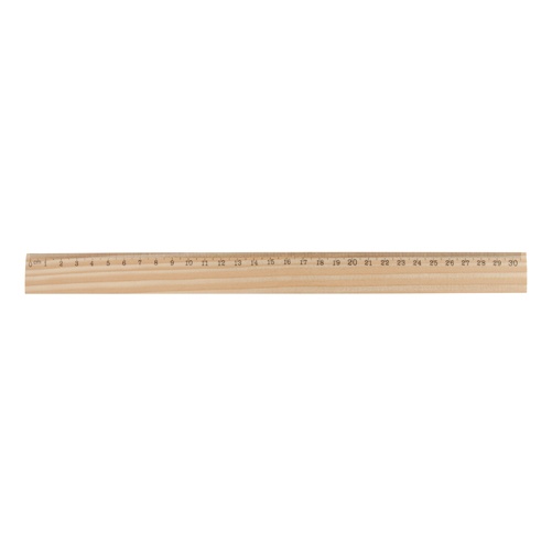 Logo trade business gifts image of: Wooden ruler, 30 cm