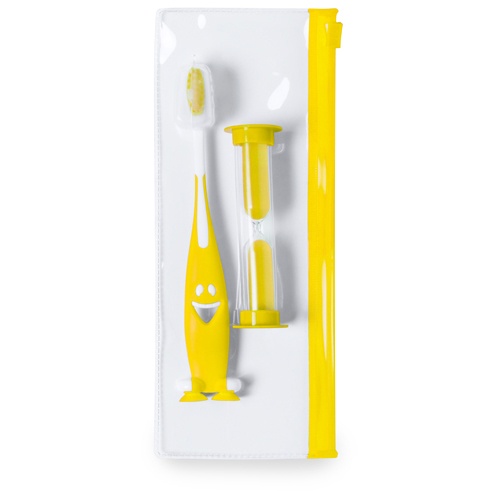 Logo trade promotional merchandise picture of: toothbrush set AP741956-02 yellow