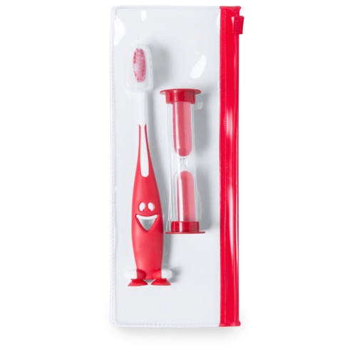 Logotrade promotional item image of: toothbrush set AP741956-05 red