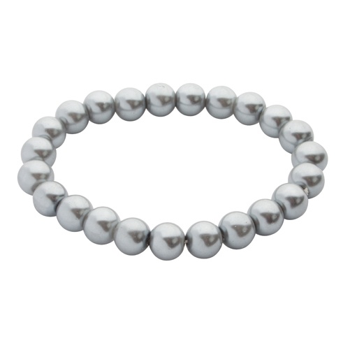 Logo trade promotional gifts picture of: bracelet with pearls, silver