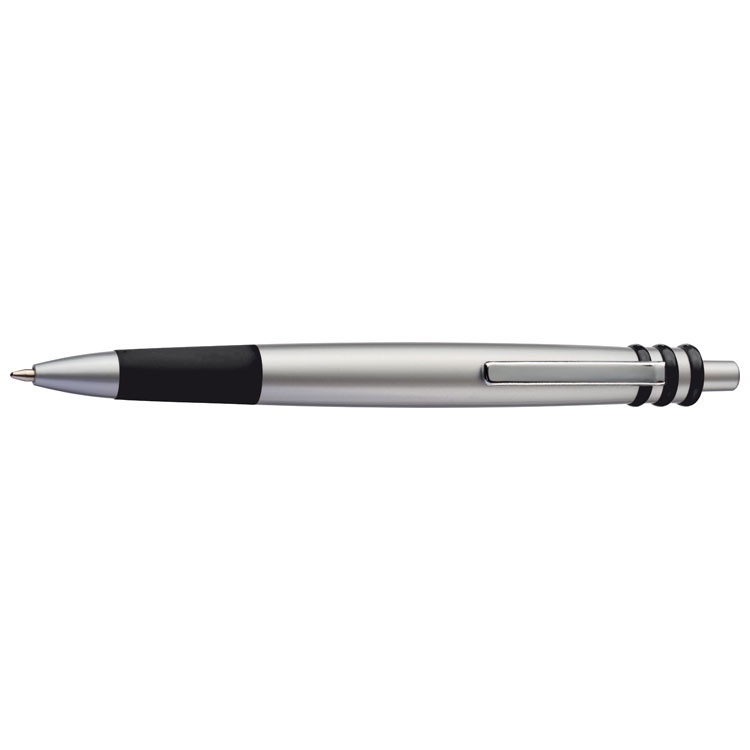 Logo trade business gifts image of: Plastic ball pen 'Mansfield' black, Black/White