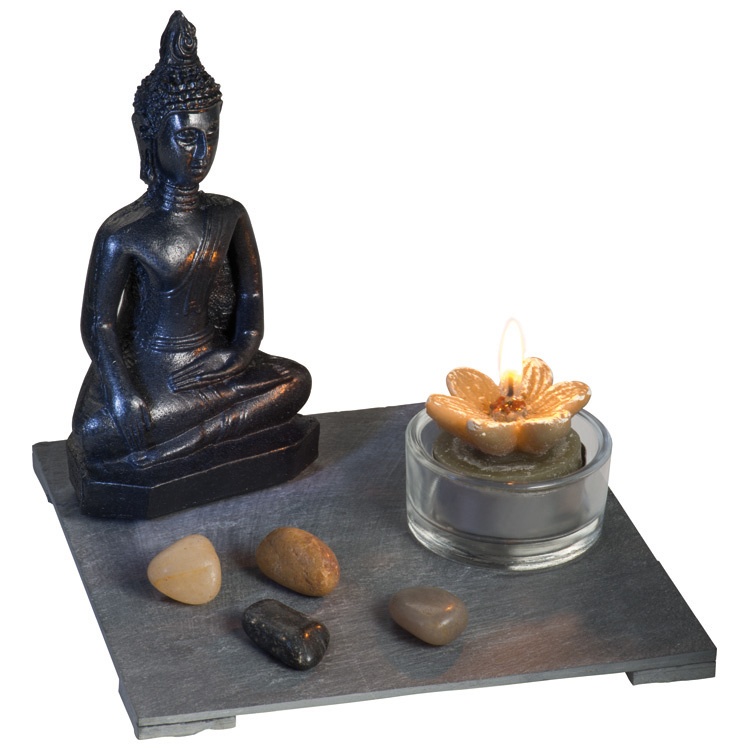 Logo trade corporate gifts image of: Buddha set 'dubai' grey, Grey