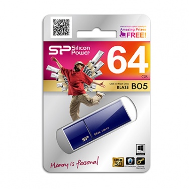 Logotrade promotional gift picture of: Pendrive Silicon Power 3.0 Blaze B05, blue