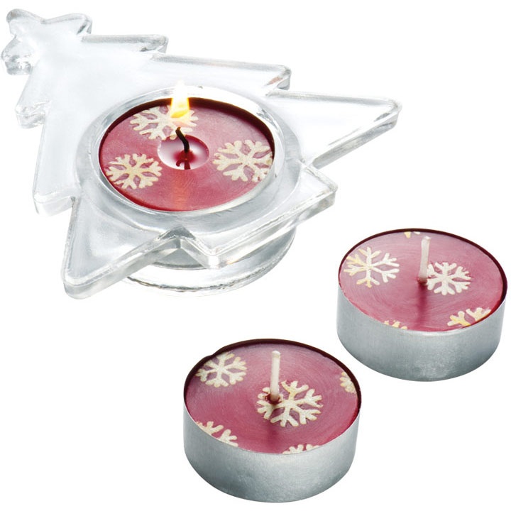 Logo trade promotional merchandise picture of: Christmas candle set TUMBA, red