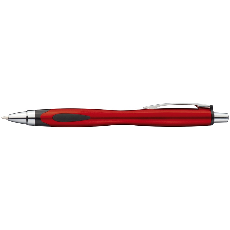 Logo trade business gifts image of: Plastic ball pen LUENA, red