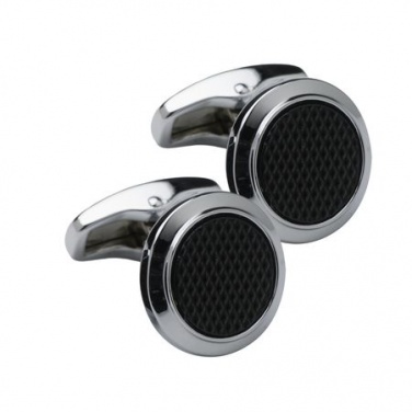 Logo trade promotional merchandise picture of: Cufflinks Rhombe, black