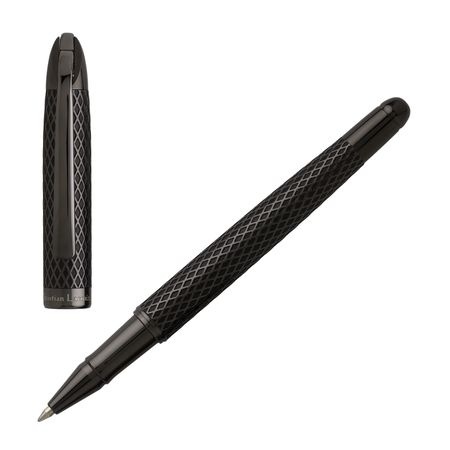 Logo trade business gift photo of: Rollerball pen Rhombe, black